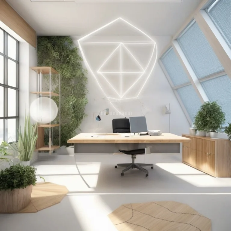 Vorschau eines optimierten Bürokonzepts mit heiligen geometrischen Formen